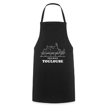 Toulouse France rugby 5 étoiles - Tablier de cuisine - noir - Devant - AI Model Male 185 dark (185cm)