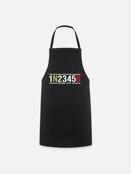 Motorcycle Gears 1N23456 One Down-Five Up - Cooking Apron - black