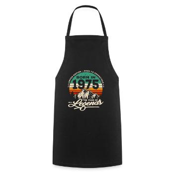 Legends are born in 1975 - Cooking Apron - black - Front - AI Model Male 185 dark (185cm)