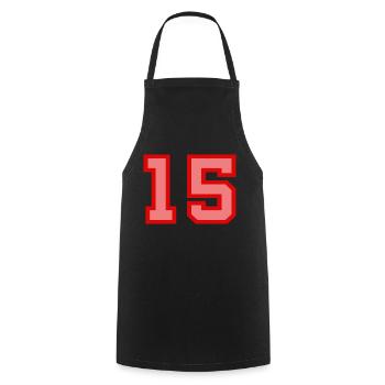 Cool Retro Retrostyle Numéro de maillot numéro de dos - Tablier de cuisine - noir - Devant - AI Model Male 185 dark (185cm)