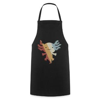 Axolotl Retro Style Vintage - Cooking Apron - black - Front - AI Model Male 185 dark (185cm)