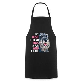 Miniature Schnauzer Best friend has fur and tail - Cooking Apron - black - Front - AI Model Male 185 dark (185cm)