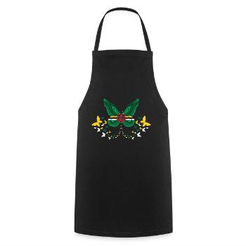 Dominica Dominican Dominica Flag Butterflies - Cooking Apron - black - Front - AI Model Male 185 dark (185cm)