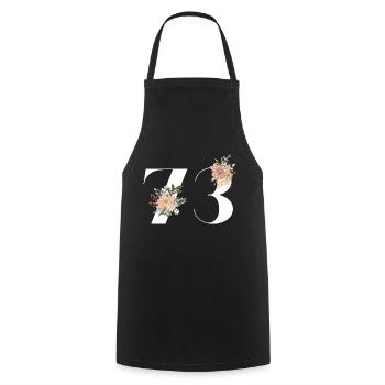 Blumen zum 73. Jahrestag (Geschenk von 73 Jahren) - Kochschürze - Schwarz - Vorne - AI Model Male 185 dark (185cm)