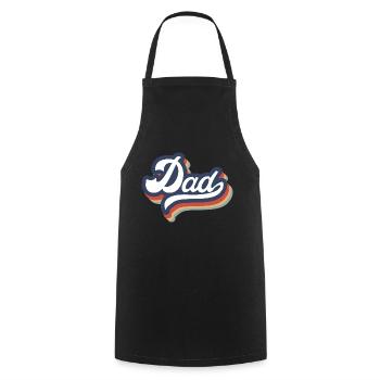 Papa rétro, c’est ton design ! - Tablier de cuisine - noir - Devant - AI Model Male 185 dark (185cm)