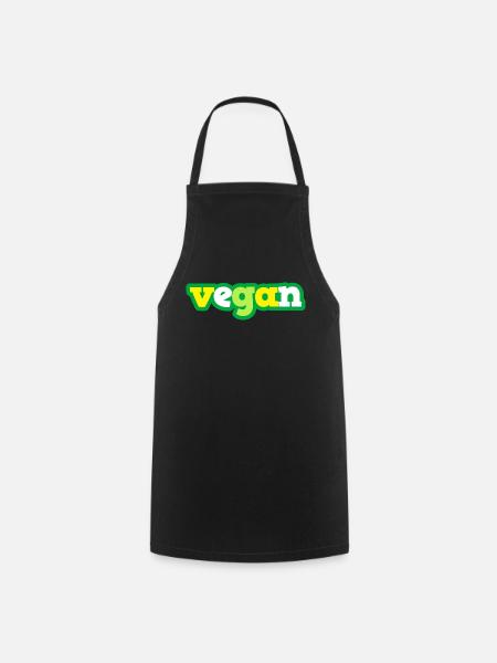 Vert végétalien - Tablier de cuisine - noir