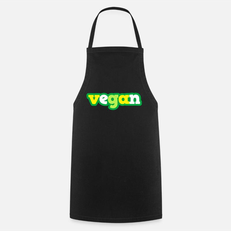 Green vegan - Cooking Apron - black