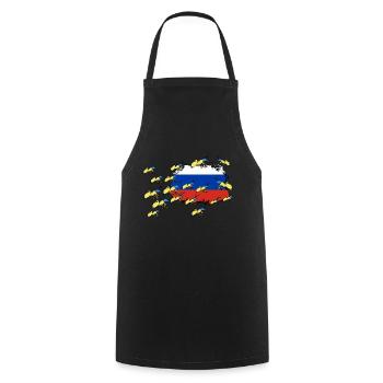 UKRAINE starke ukrainische FRONT Ameise SUPPORT - Kochschürze - Schwarz - Vorne - AI Model Male 185 dark (185cm)