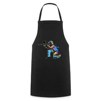 Paintball - Cooking Apron - black - Front - AI Model Male 185 dark (185cm)
