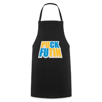 Conception du logo Puck Futin - Tablier de cuisine - noir - Devant - AI Model Male 185 dark (185cm)