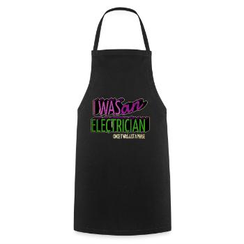 electrician bib humor present retired happy funny - Kochschürze - Schwarz - Vorne - AI Model Male 185 dark (185cm)