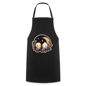 Little animals in love, starry sky - Cooking Apron - black - Front - AI Model Male 185 dark (185cm)