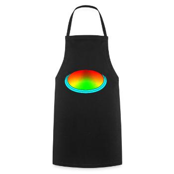 Rainbow dégradé coloré cool rétro tendance Art 1 - Tablier de cuisine - noir - Devant - AI Model Male 185 dark (185cm)
