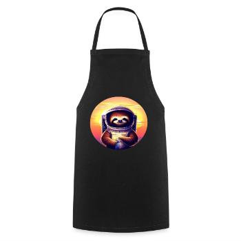 Plus paresseux dans l’espace au coucher du soleil - Tablier de cuisine - noir - Devant - AI Model Male 185 dark (185cm)