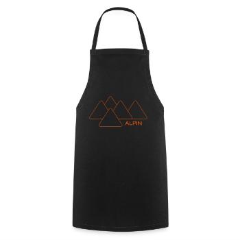 Alpine mountain hike summit ridge Hüttengaudi mountain - Cooking Apron - black - Front - AI Model Male 185 dark (185cm)