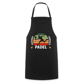 Padel Tennis Paddel Paddelball Padel Plattform - Kochschürze - Schwarz - Vorne - AI Model Male 185 dark (185cm)