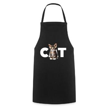 Chat - Pour tous ceux qui aiment les chats et le spectacle - Tablier de cuisine - noir - Devant - AI Model Male 185 dark (185cm)