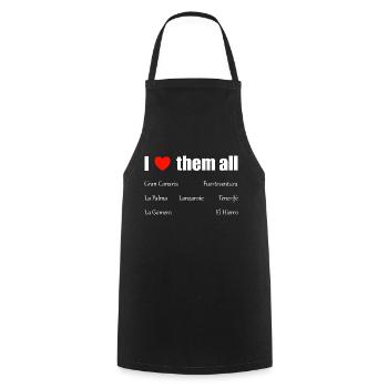 I love them all - Kanaren - Kochschürze - Schwarz - Vorne - AI Model Male 185 dark (185cm)