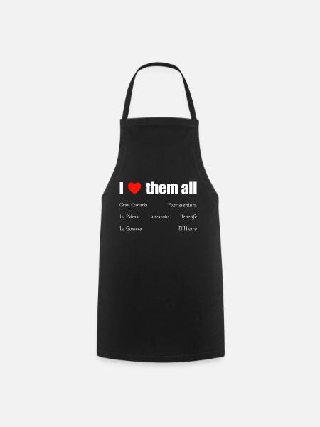I love them all - Canary Islands - Cooking Apron - black
