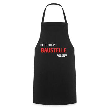 Blutgruppe Baustelle Positiv - Bauarbeiterwitzig - Kochschürze - Schwarz - Vorne - AI Model Male 185 dark (185cm)