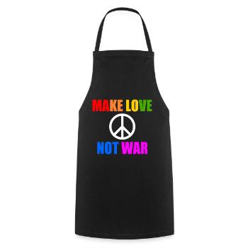 Make love not war - Kochschürze - Schwarz - Vorne - AI Model Male 185 dark (185cm)