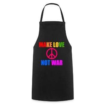 Make love not war - Cooking Apron - black - Front - AI Model Male 185 dark (185cm)