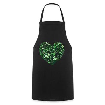 Coeur de plantes - Tablier de cuisine - noir - Devant - AI Model Male 185 dark (185cm)