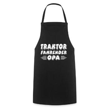 Traktor - Kochschürze - Schwarz - Vorne - AI Model Male 185 dark (185cm)