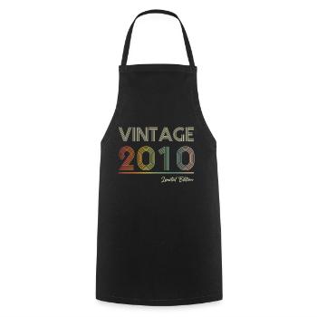 Vintage 2010 14 Year Old 14th Birthday Gift - Cooking Apron - black - Front - AI Model Male 185 dark (185cm)