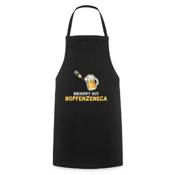 Vaccinated with Hopfenzeneca Beer Funny Vaccination - Cooking Apron - black - Front - AI Model Male 185 dark (185cm)