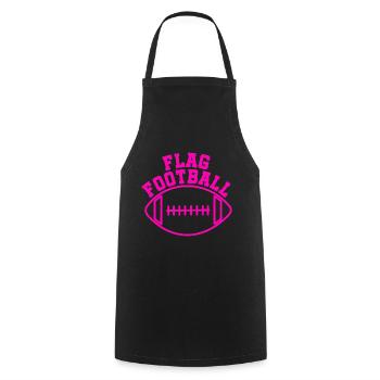 FLAG FOOTBALL – Pour les vraies filles de flag football - Tablier de cuisine - noir - Devant - AI Model Male 185 dark (185cm)