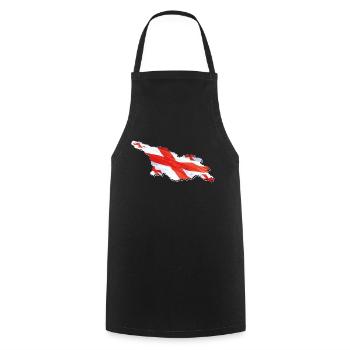 Drapeau de la Géorgie sur la carte de la Géorgie - Tablier de cuisine - noir - Devant - AI Model Male 185 dark (185cm)