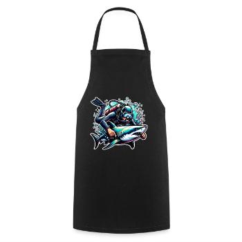 Diving Divers - Cooking Apron - black - Front - AI Model Male 185 dark (185cm)