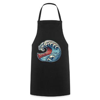 Wave - Cooking Apron - black - Front - AI Model Male 185 dark (185cm)