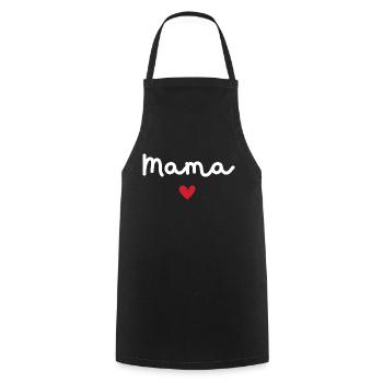 Mama d’amour - cadeau maman - Tablier de cuisine - noir - Devant - AI Model Male 185 dark (185cm)