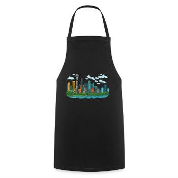 Seattle City - Cooking Apron - black - Front - AI Model Male 185 dark (185cm)