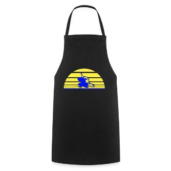 Unicorn Jumps Sun Stripe Cute Cool Silhouette - Cooking Apron - black - Front - AI Model Male 185 dark (185cm)
