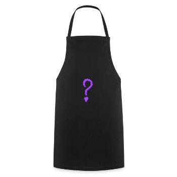 Fragezeichendesign lila - Kochschürze - Schwarz - Vorne - AI Model Male 185 dark (185cm)