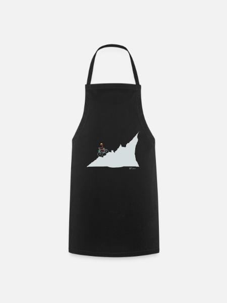 Chiffre de bâton de vélo de montagne, femme montagne nature sport - Tablier de cuisine - noir
