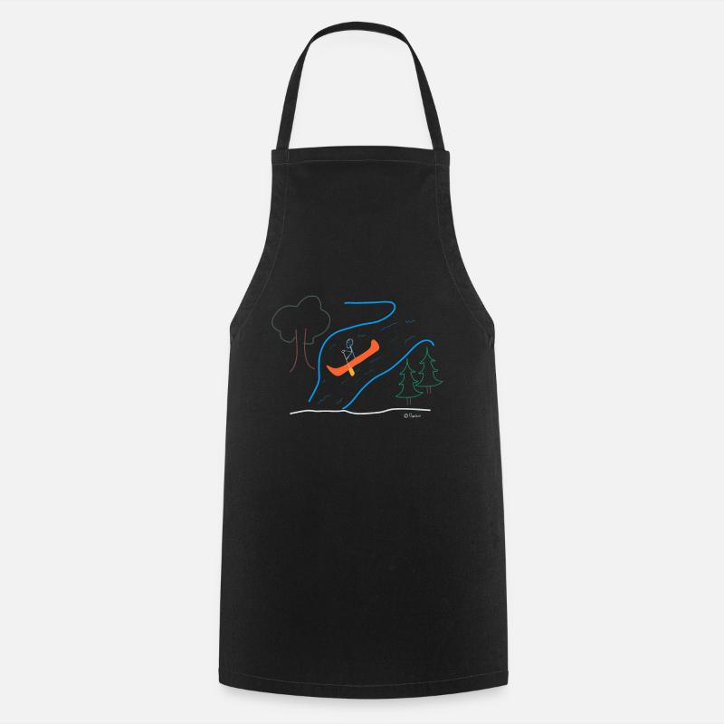 Figure de bâton d'eau vive, rafting sport kayak - Tablier de cuisine - noir