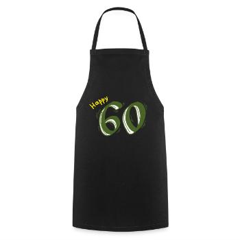 60 anniversaire anniversaire anniversaire anniversaire cadeau anniversaire - Tablier de cuisine - noir - Devant - AI Model Male 185 dark (185cm)