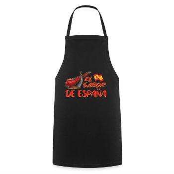 El Sabor de Espana Jamón Ibérico comida - Cooking Apron - black - Front - AI Model Male 185 dark (185cm)
