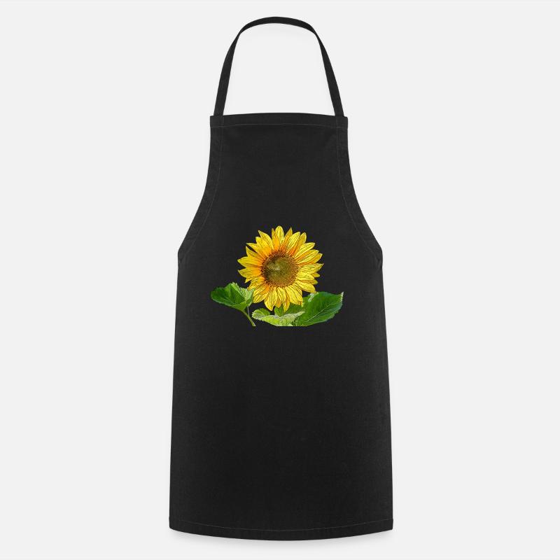 Sonnenblume - Kochschürze - Schwarz