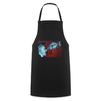 Poisson vs punk - Tablier de cuisine - noir - Devant - AI Model Male 185 dark (185cm)