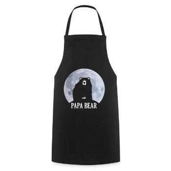Papa Bear fier fête des pères - Tablier de cuisine - noir - Devant - AI Model Male 185 dark (185cm)