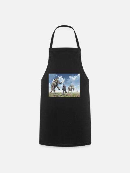 Mammouths et Homo Habilis - Tablier de cuisine - noir