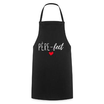 père-fect - Tablier de cuisine - noir - Devant - AI Model Male 185 dark (185cm)