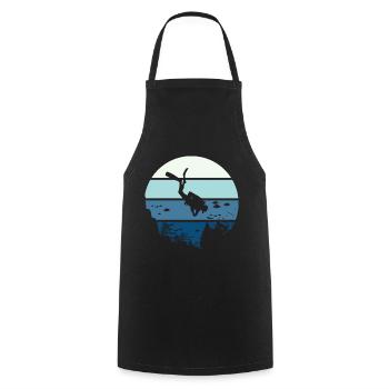 scuba diving t shirt scuba diving - Cooking Apron - black - Front - AI Model Male 185 dark (185cm)