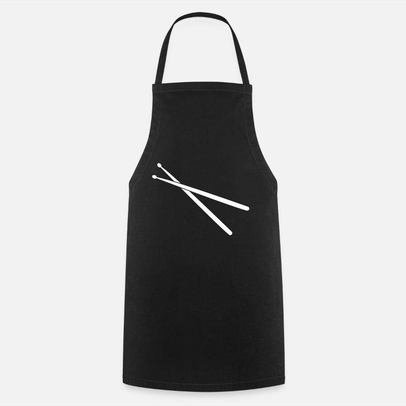 Drumsticks Drums Drummer Drummer - Tablier de cuisine - noir