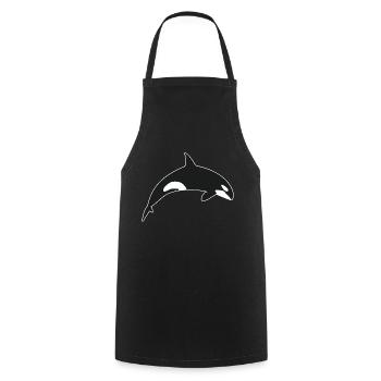 Épaulard Orque Épaulard - Tablier de cuisine - noir - Devant - AI Model Male 185 dark (185cm)